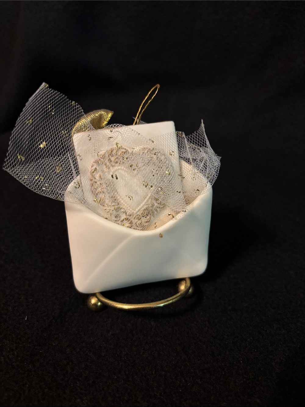 Mini Ceramic Envelope with Card and Stand Home Decor